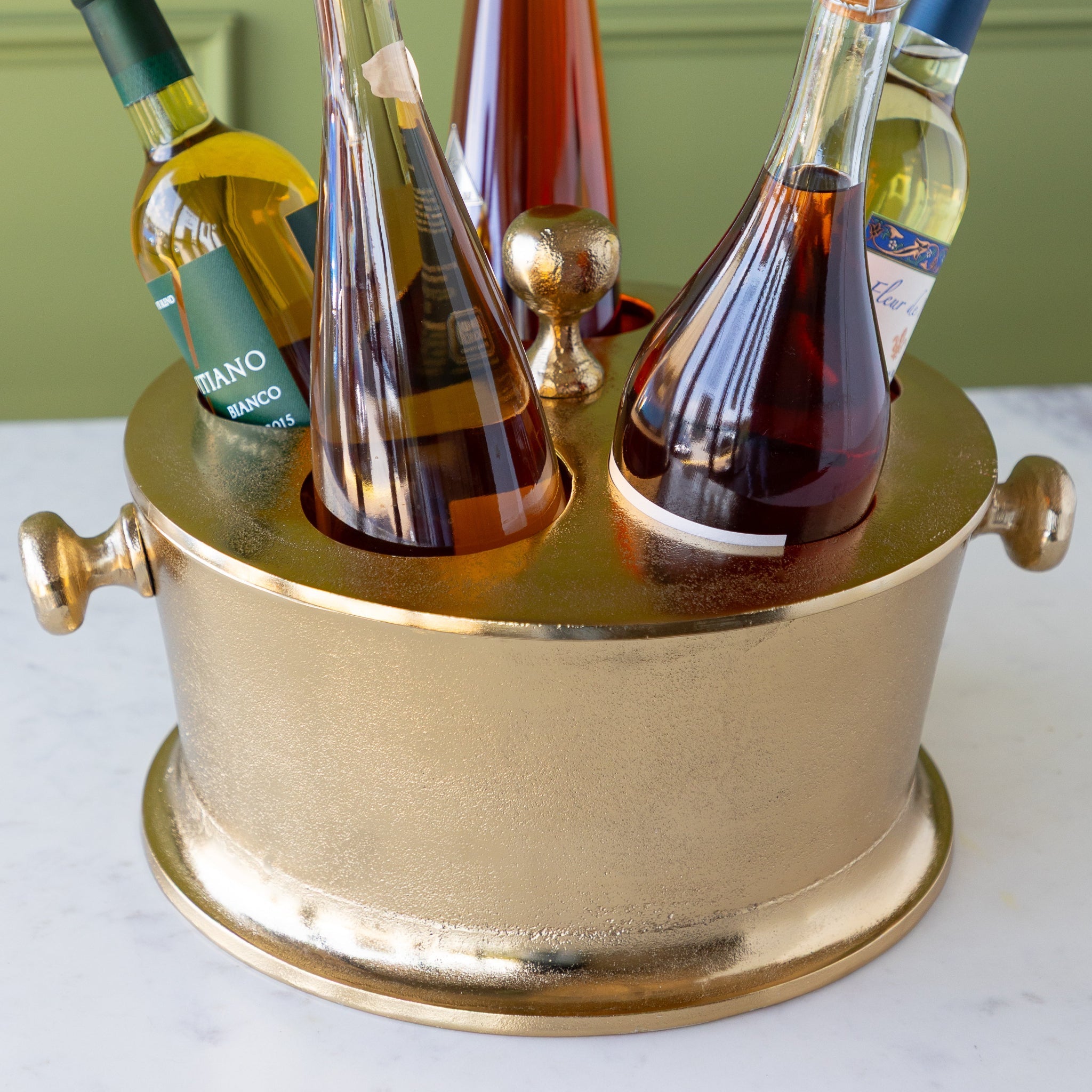 Aluminum Bottle Holder with Gold Finish