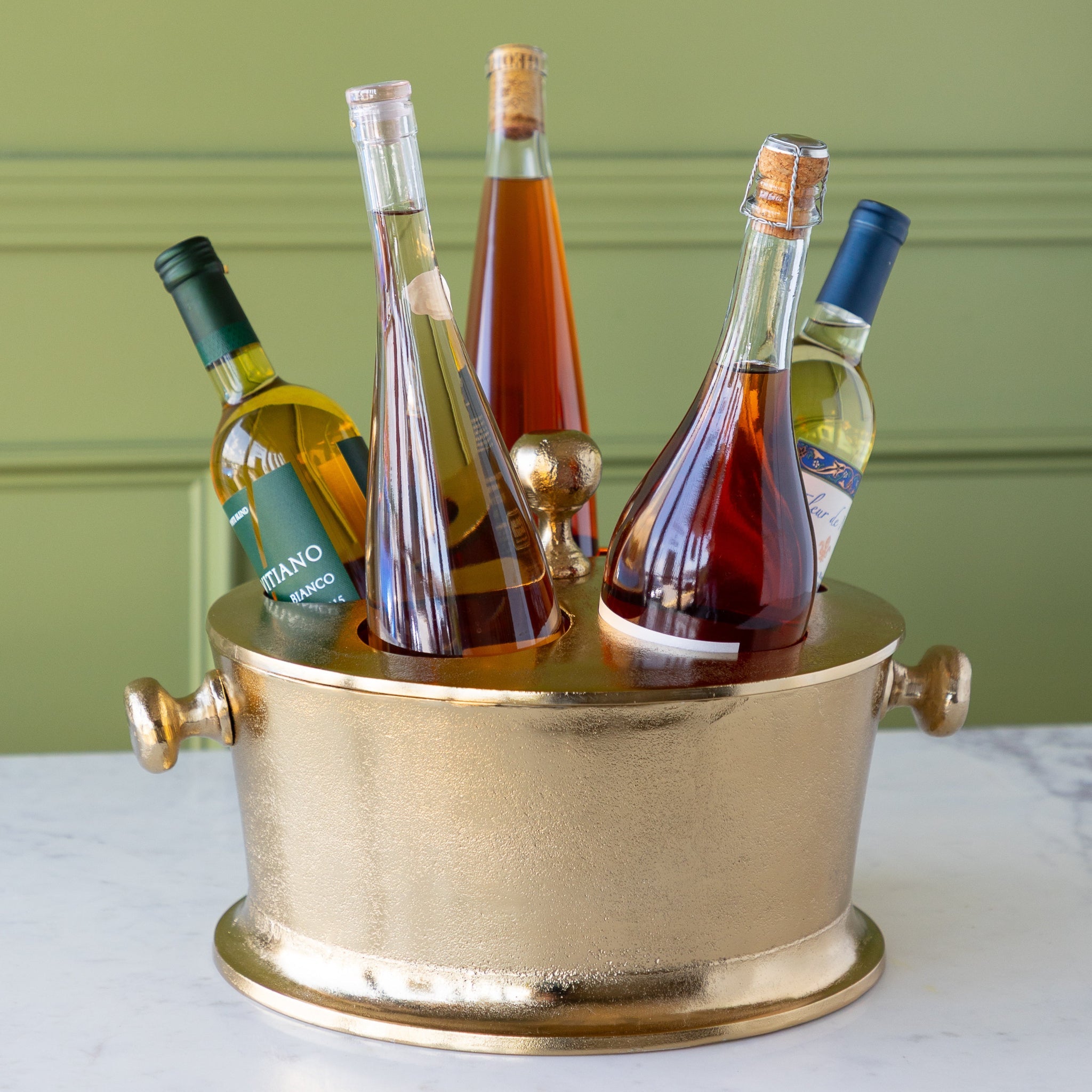 Aluminum Bottle Holder with Gold Finish
