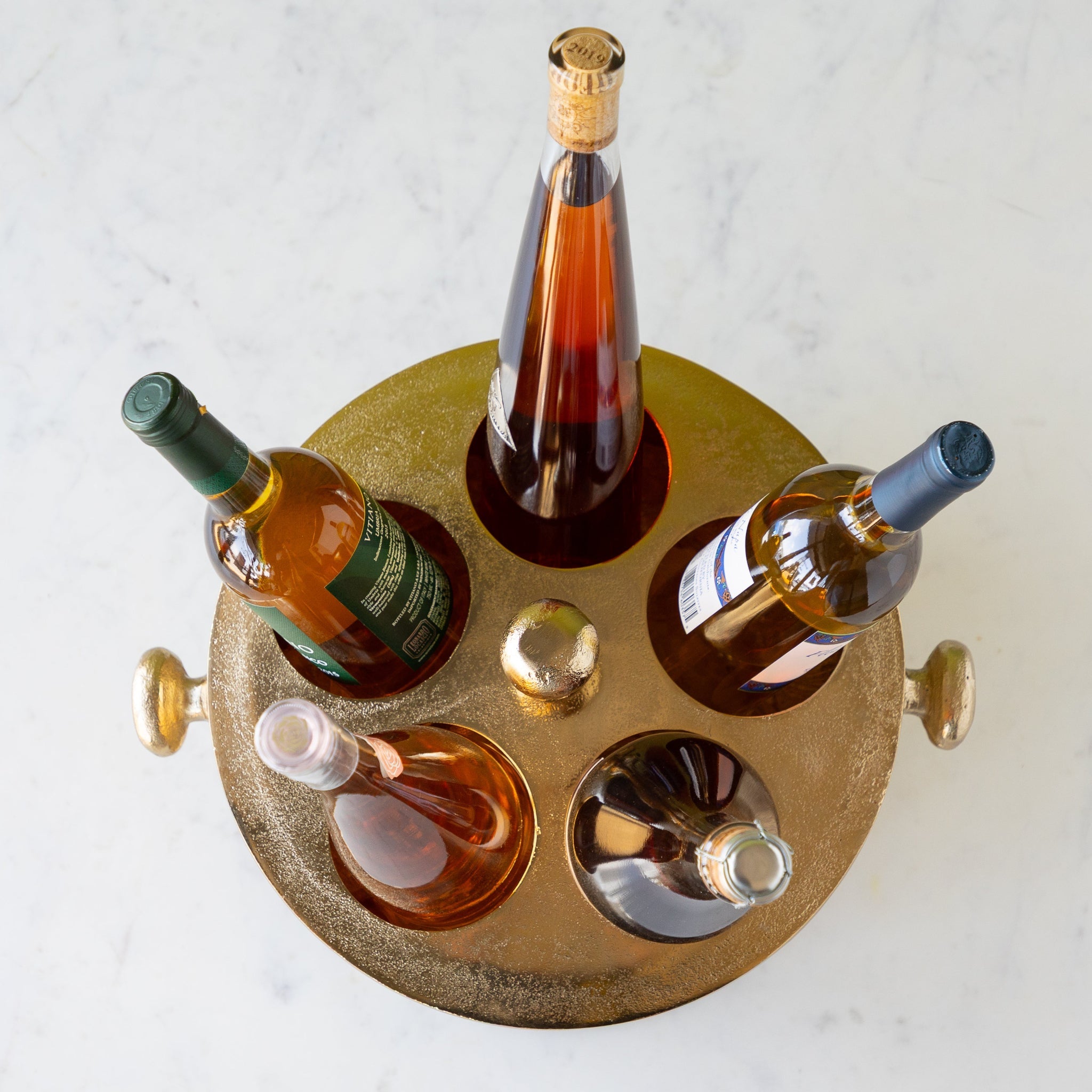 Aluminum Bottle Holder with Gold Finish