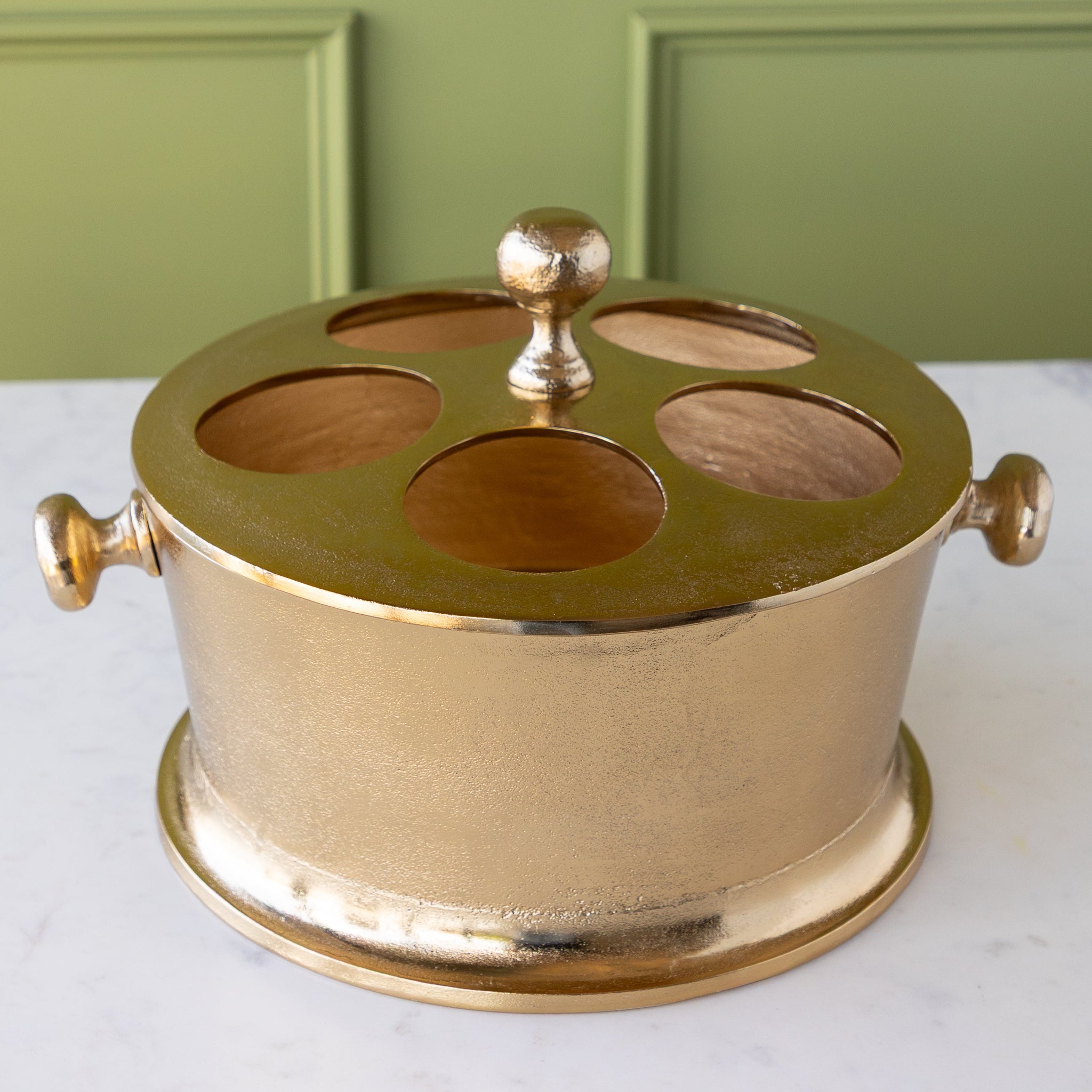 Aluminum Bottle Holder with Gold Finish