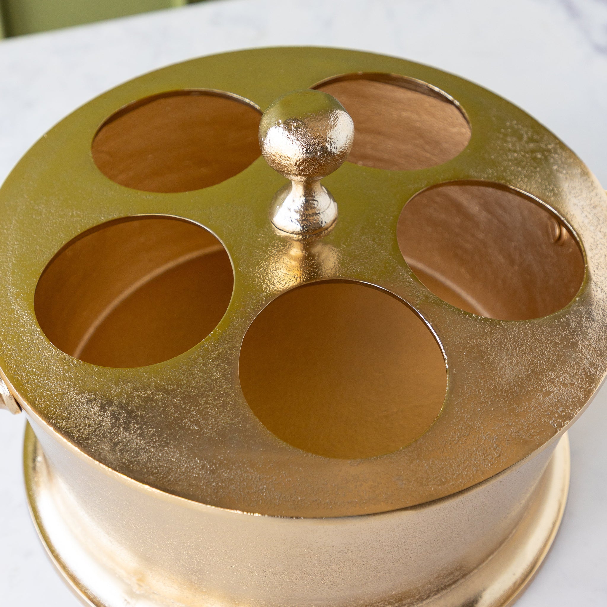 Aluminum Bottle Holder with Gold Finish