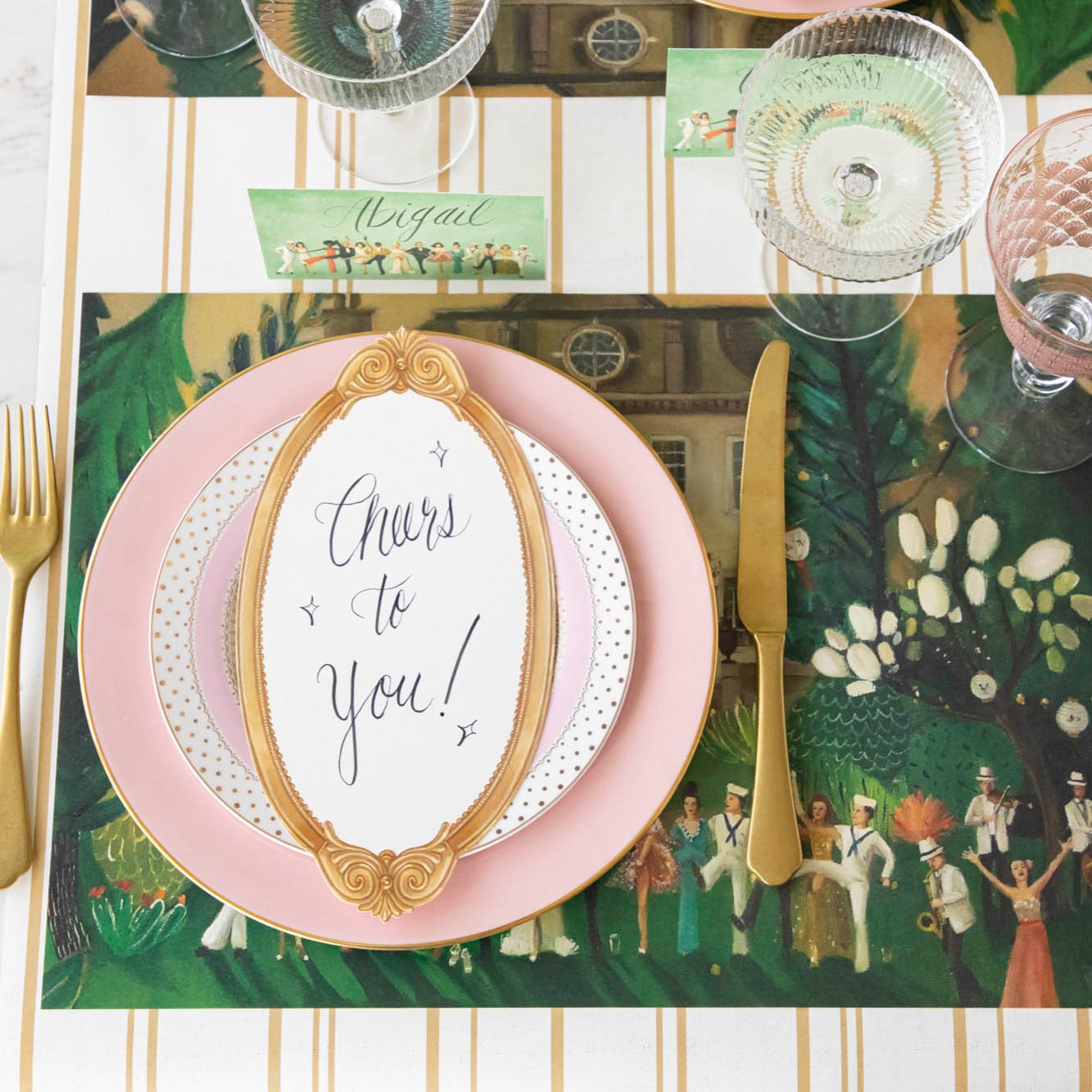 Antique Gold Frame Table Card