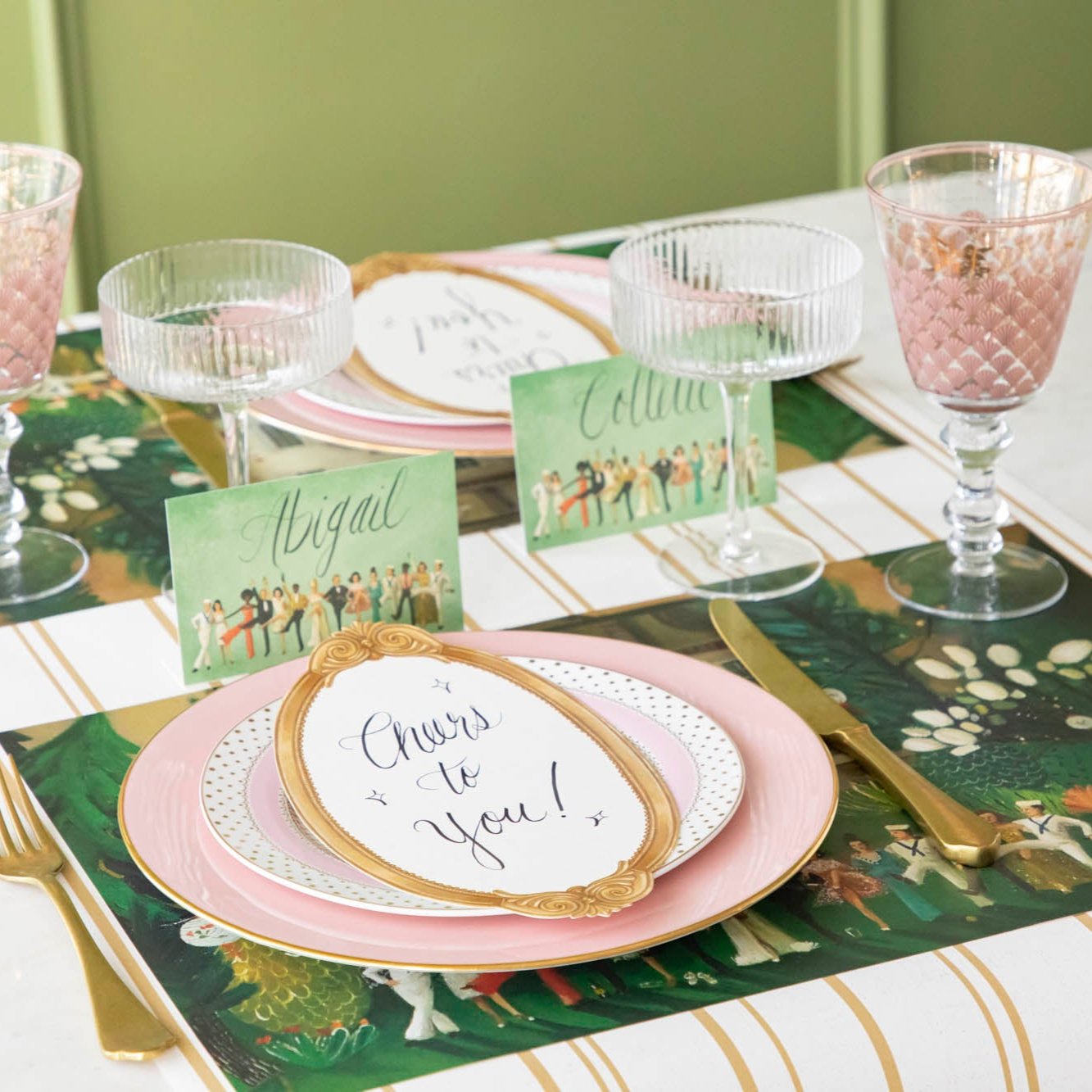 Antique Gold Frame Table Card