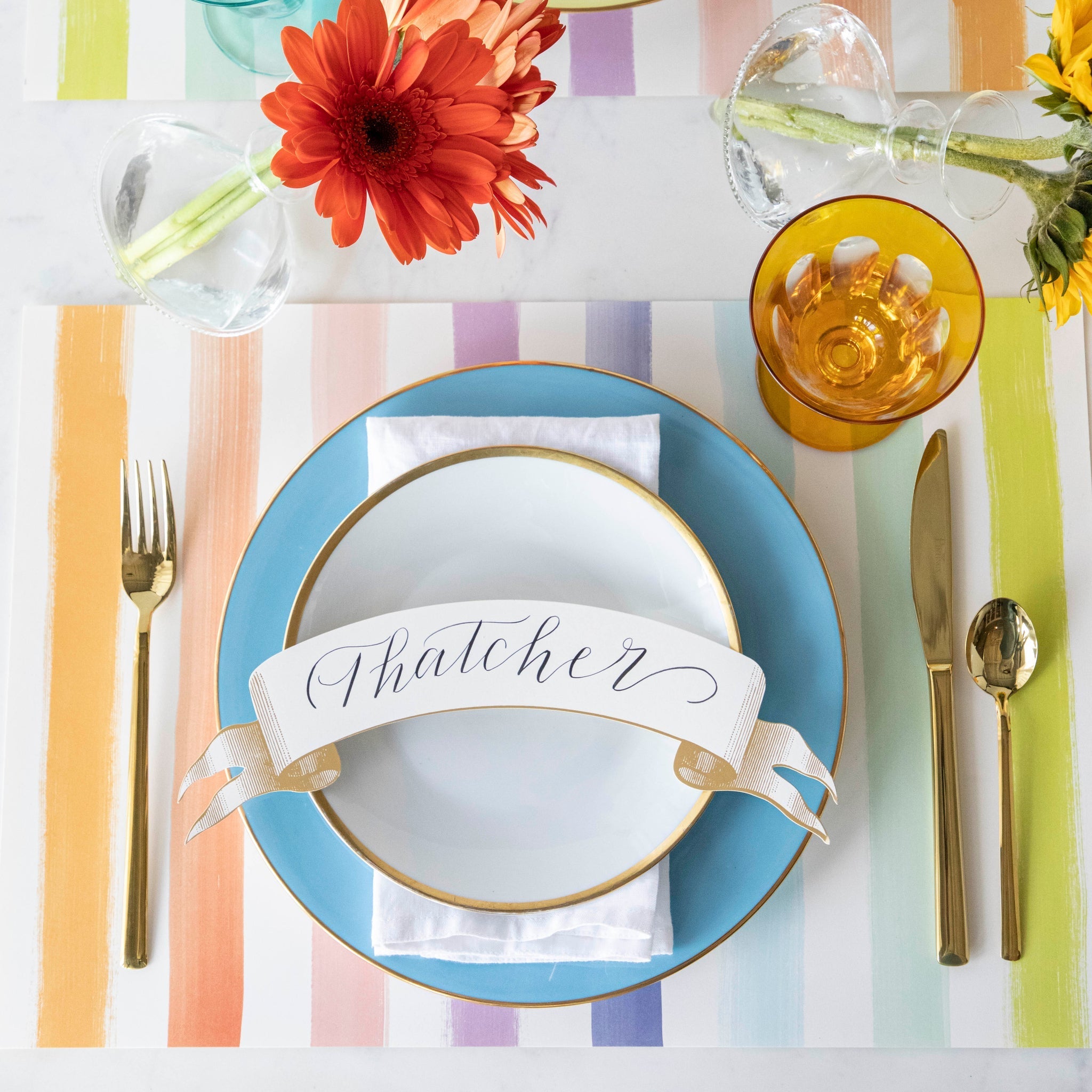 Classic Gold Banner Table Accent