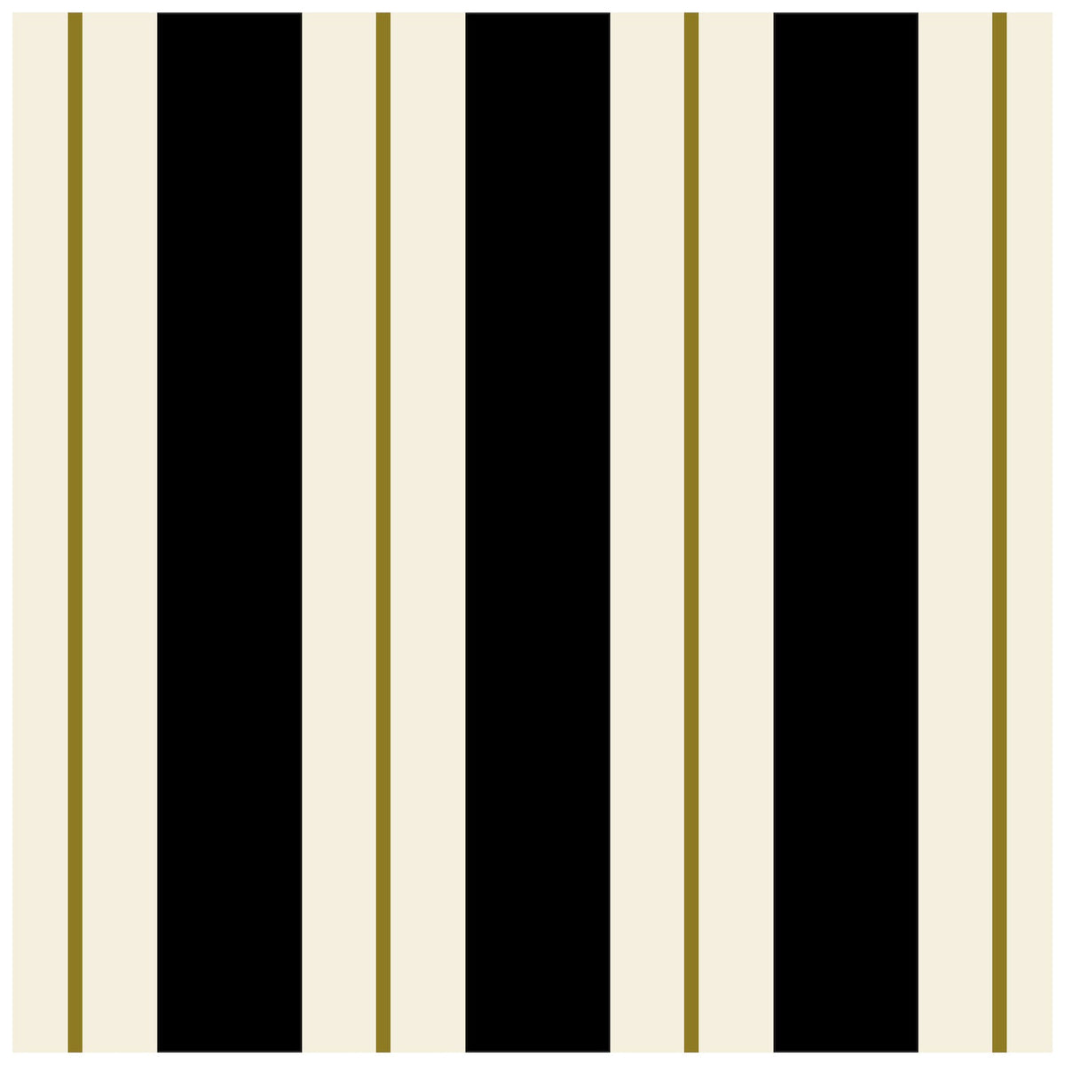 Black & Gold Awning Stripe Cocktail Napkins