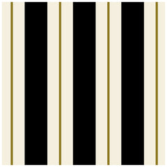 Black & Gold Awning Stripe Cocktail Napkins