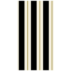 Black & Gold Awning Stripe Guest Napkins