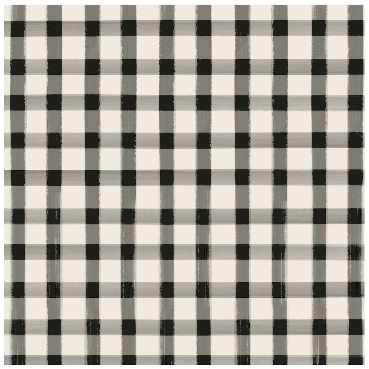 Black Painted Check Cocktail Napkins