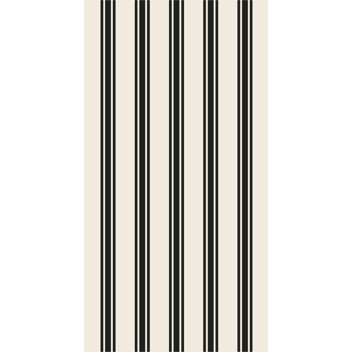 Black Linen Stripe Guest Napkins