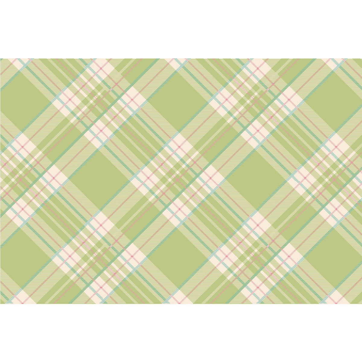 Bright Green Plaid Placemat