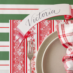 Classic Red Banner Table Accent