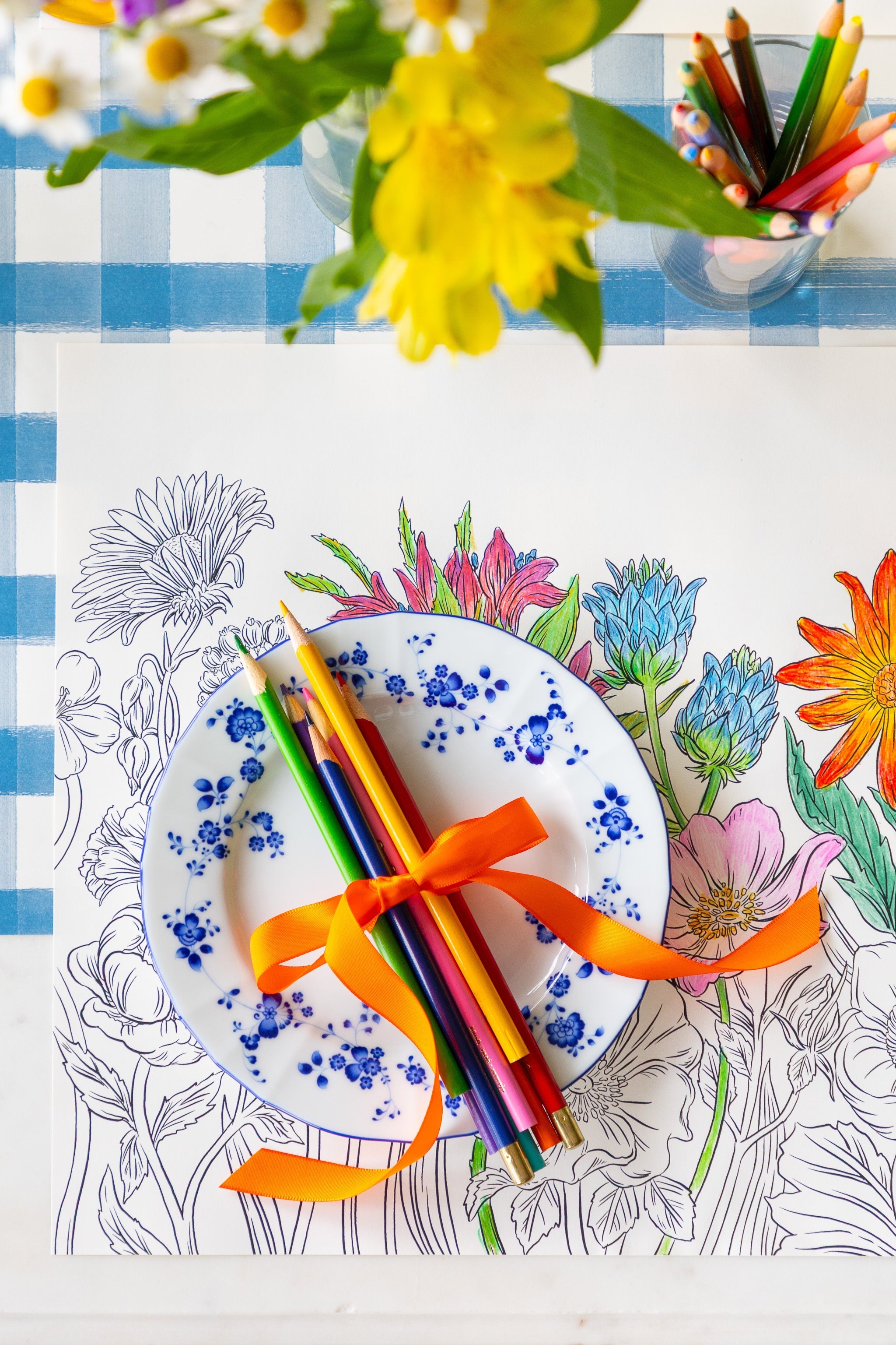 Coloring Wildflower Meadow Placemat