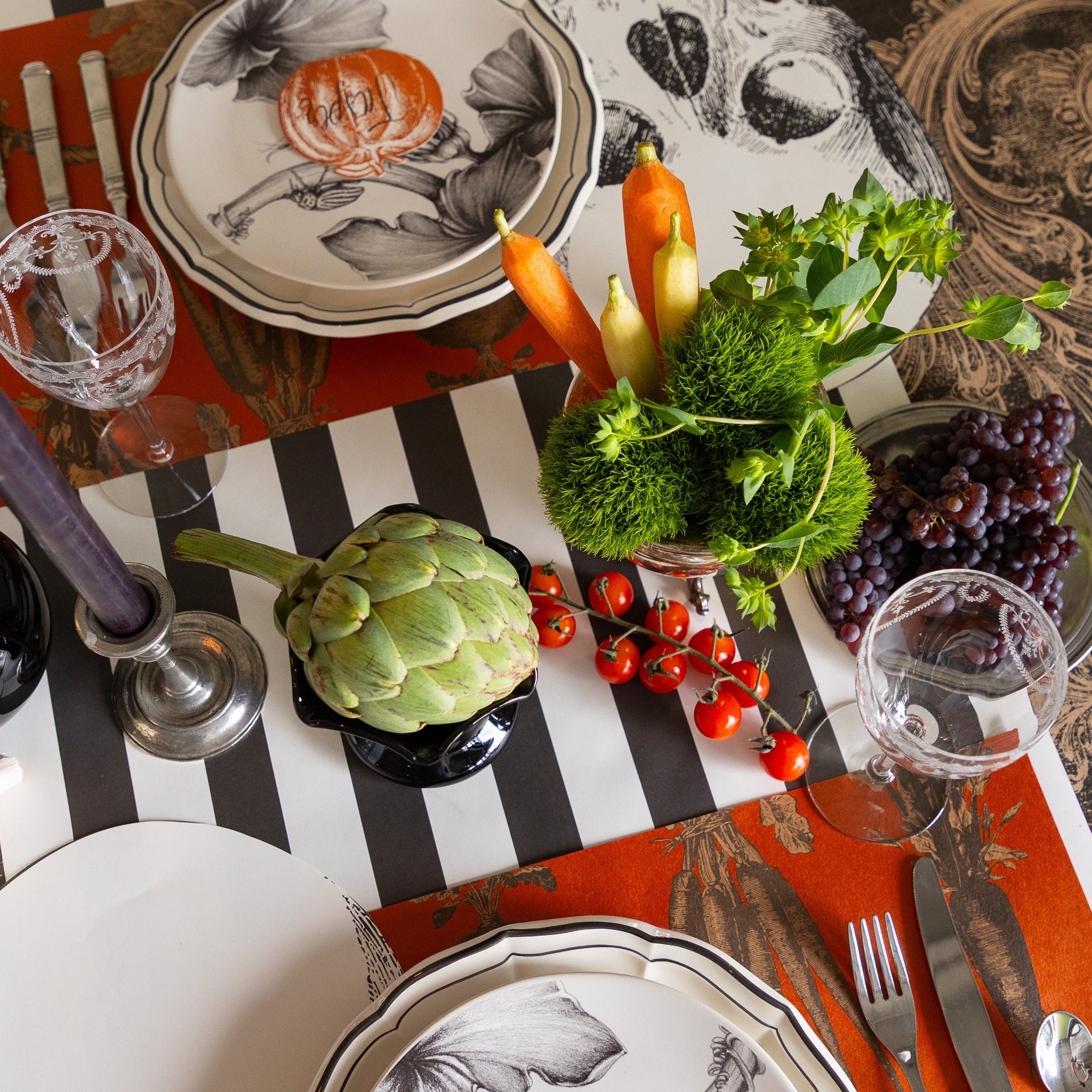 Black Classic Stripe Runner