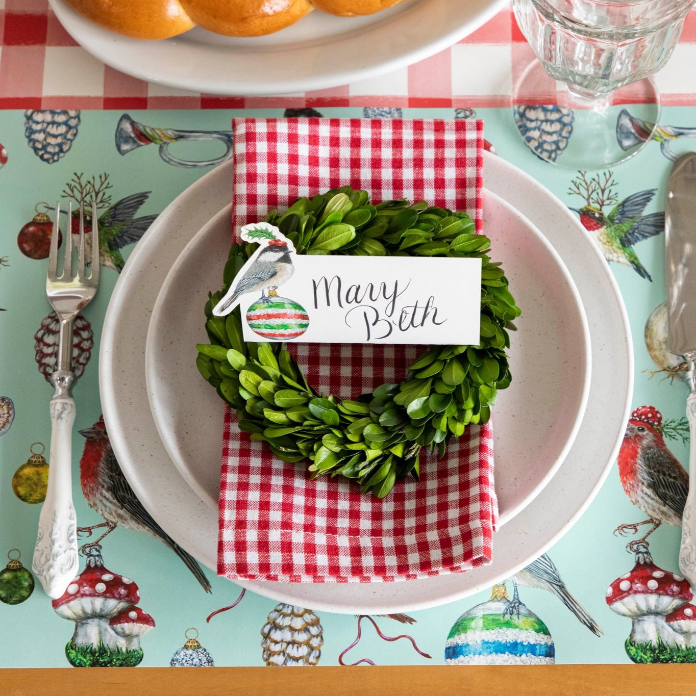 Christmas Chickadee Place Card