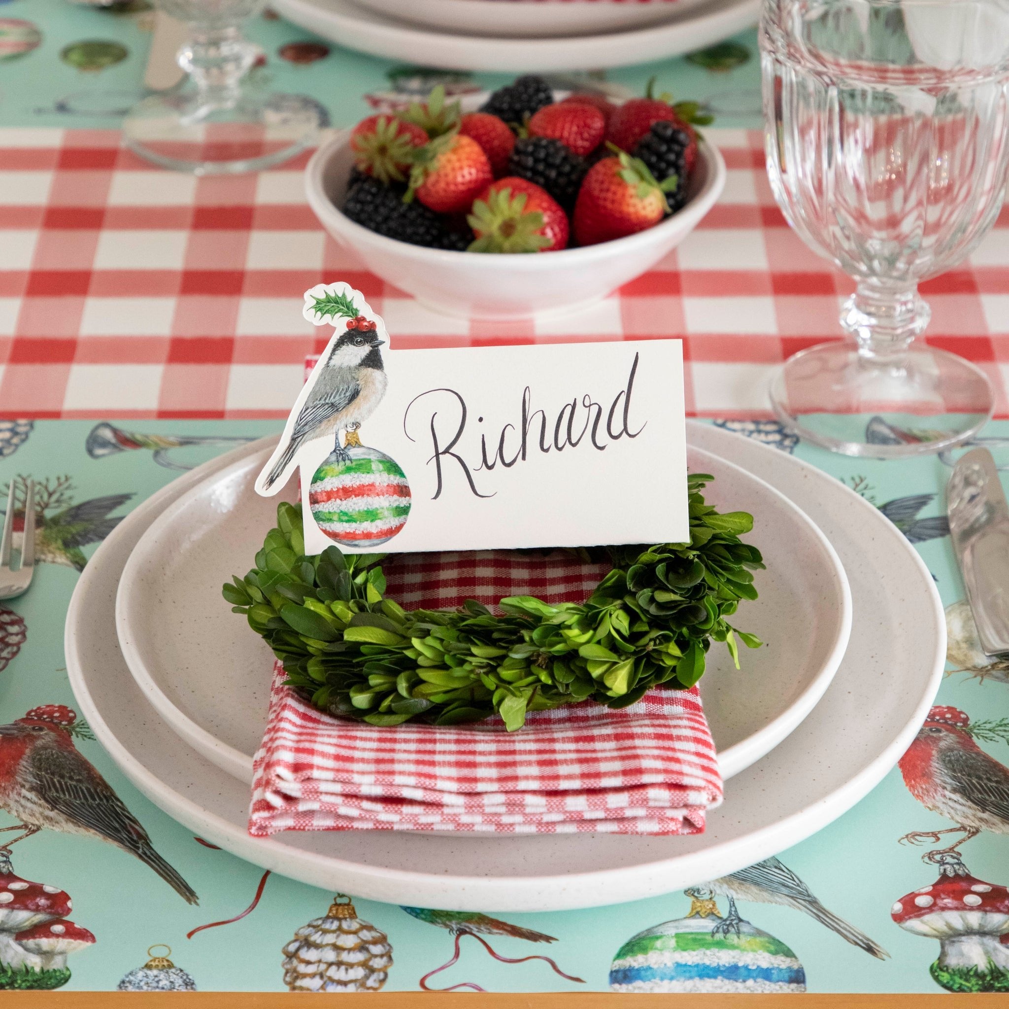 Christmas Chickadee Place Card