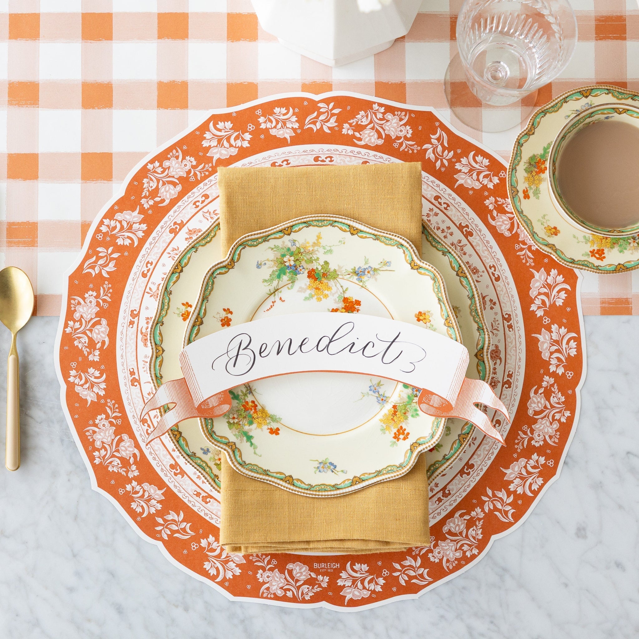 Classic Orange Banner Table Accent