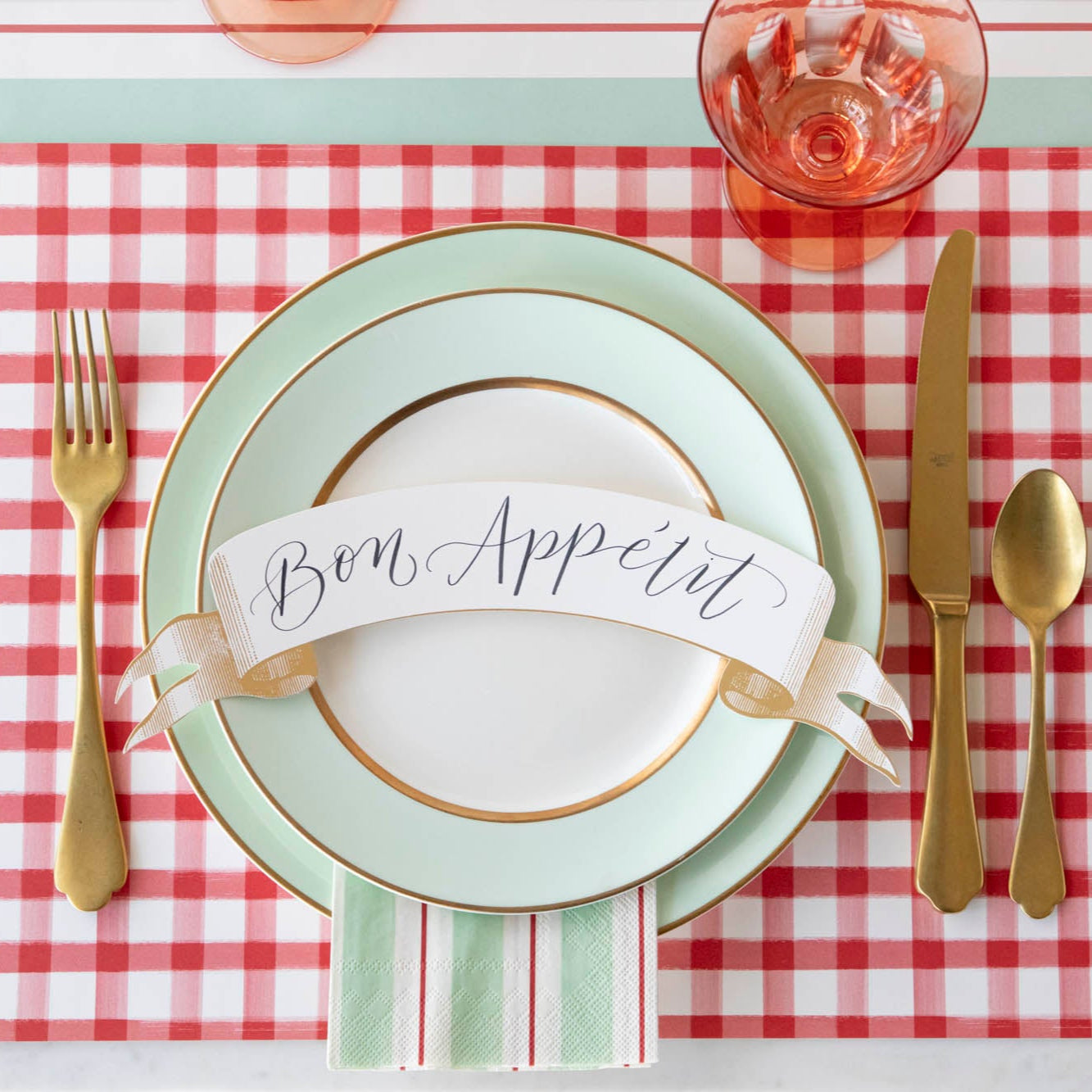 Classic Gold Banner Table Accent
