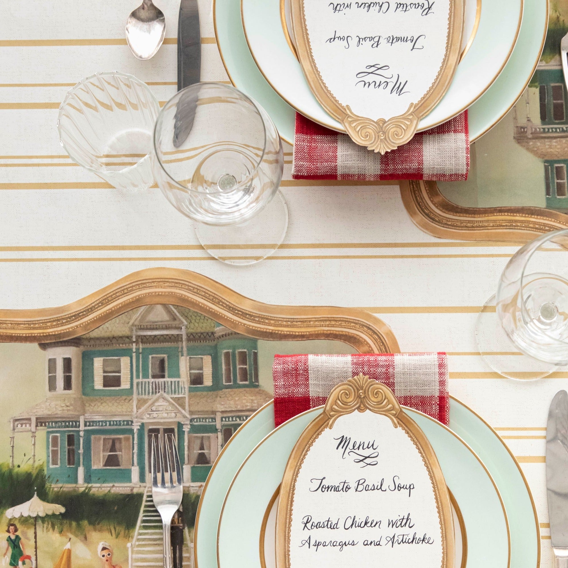 Antique Gold Stripe Runner
