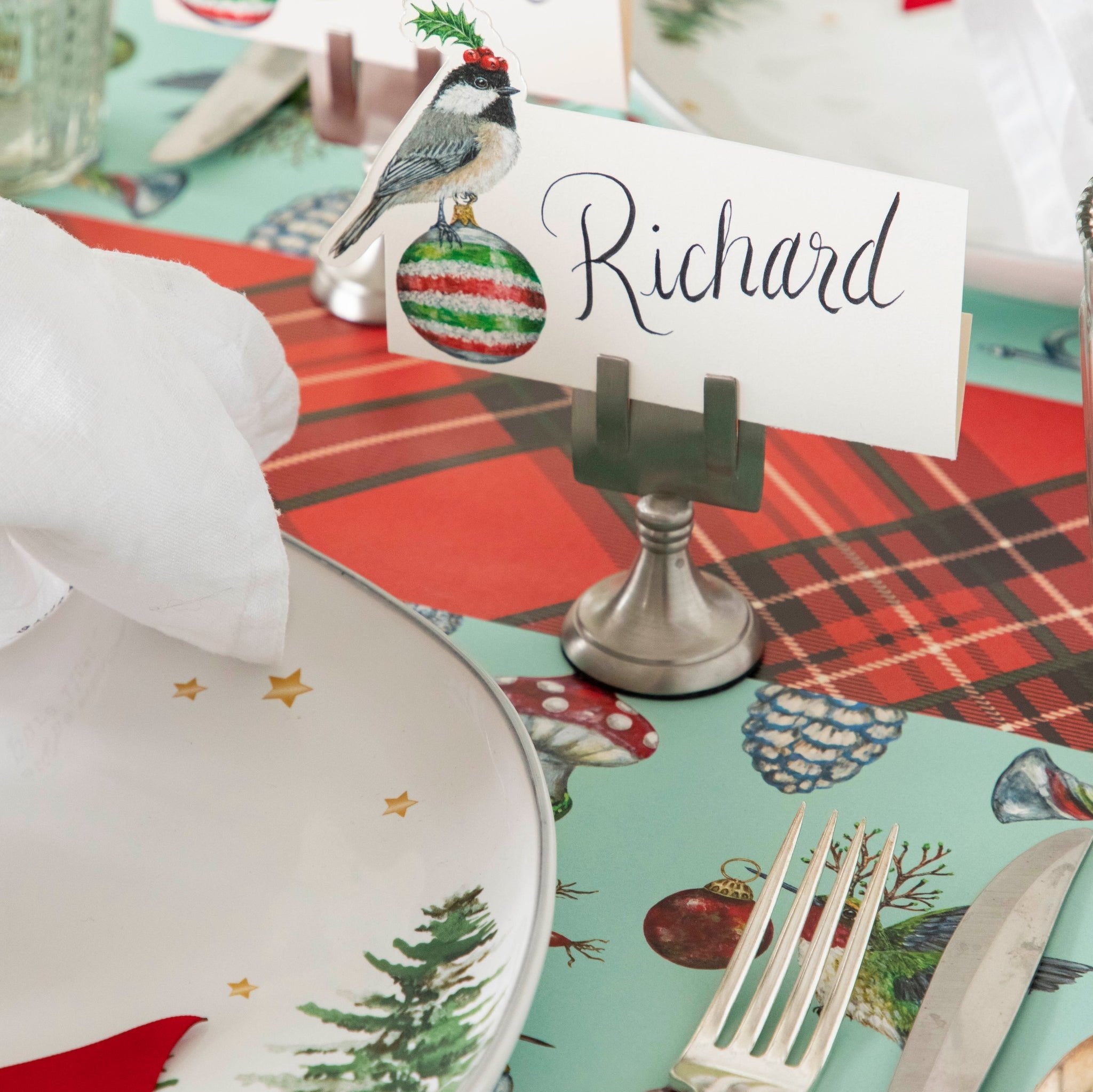 Christmas Chickadee Place Card
