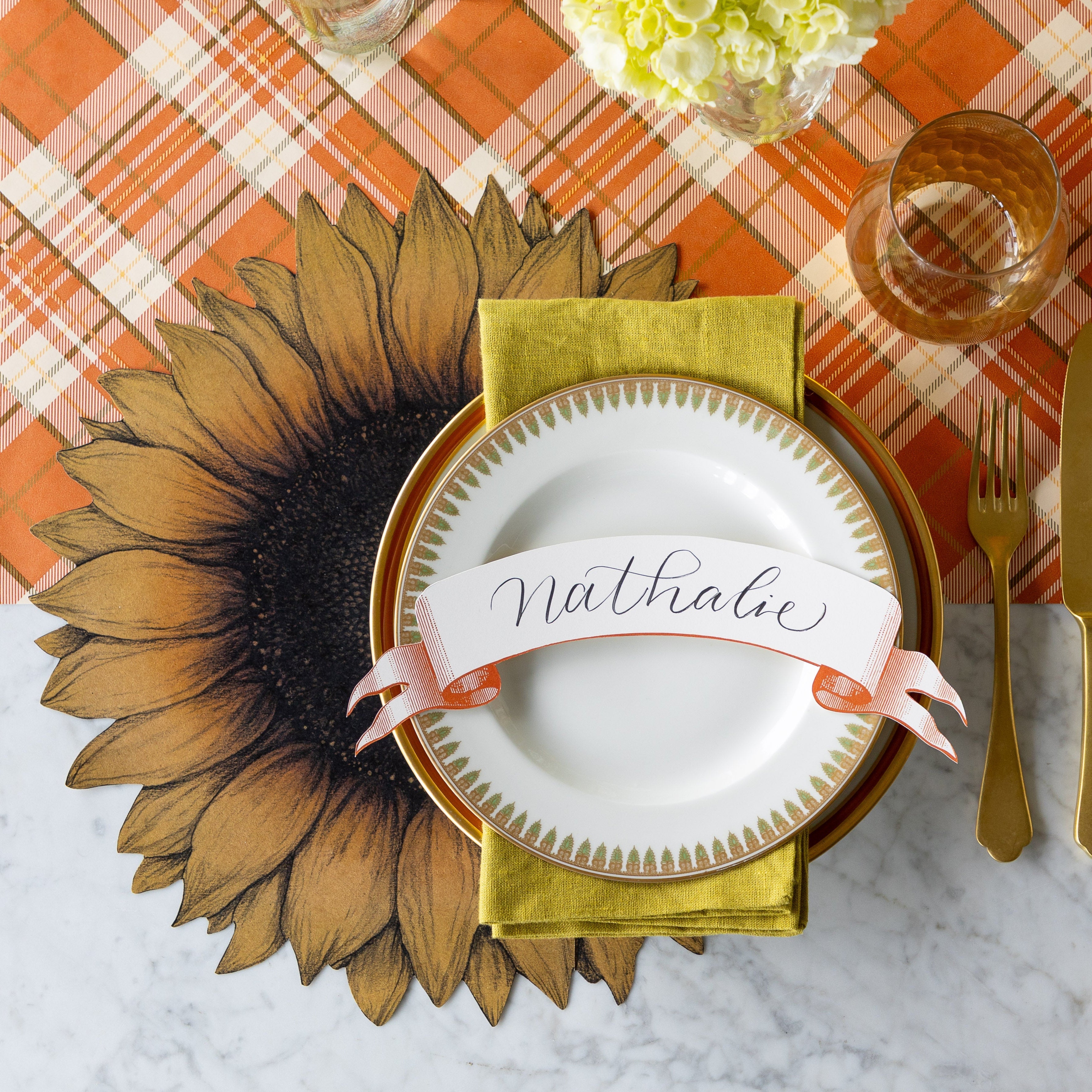 Classic Orange Banner Table Accent