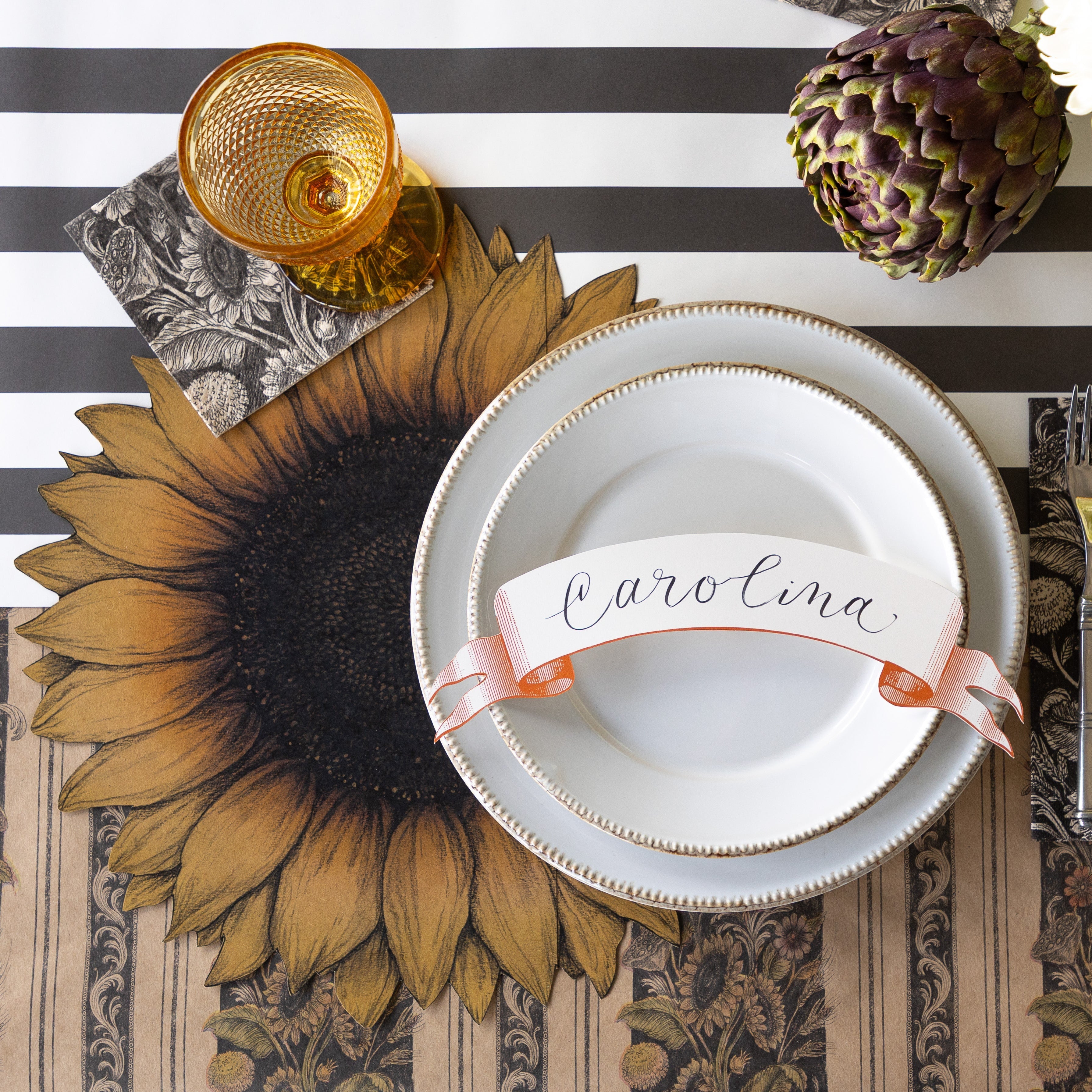 Classic Orange Banner Table Accent