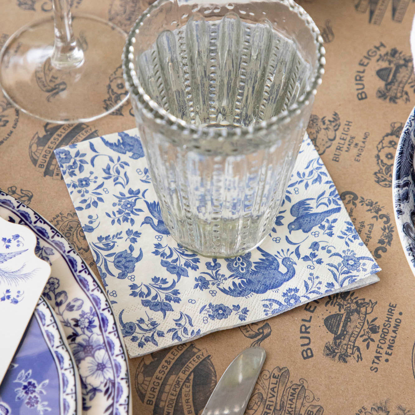 Blue Regal Peacock Cocktail Napkins