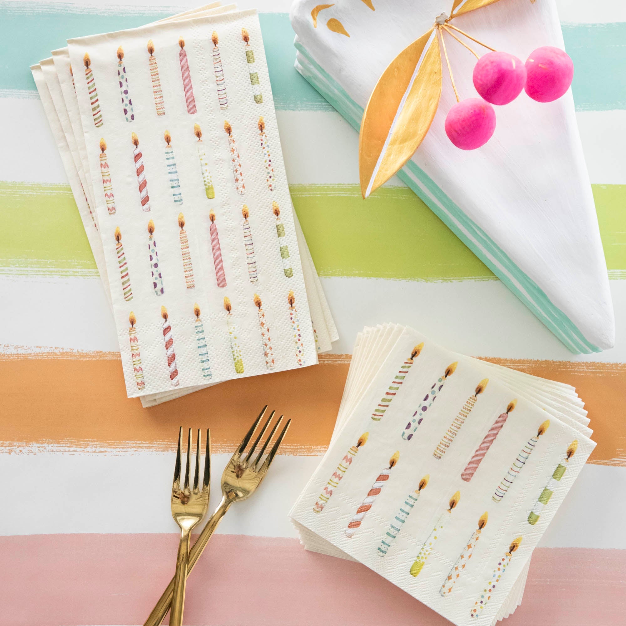 Birthday Candles Cocktail Napkins