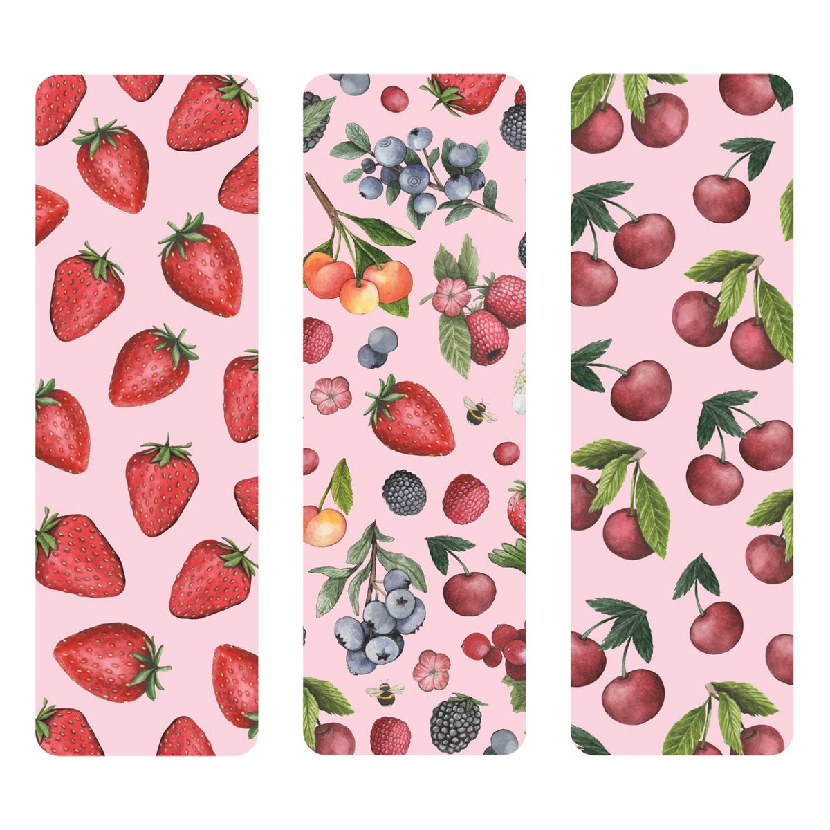 Berries & Cherries Bookmarks Set of 3