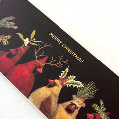 Christmas Cardinals Boxed Set Cards - Gold Foil