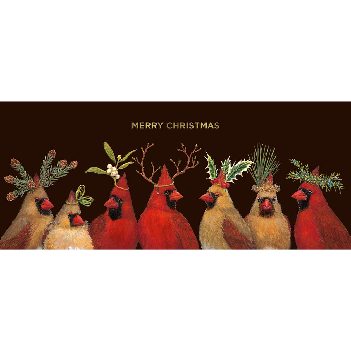 Christmas Cardinals Boxed Set Cards - Gold Foil