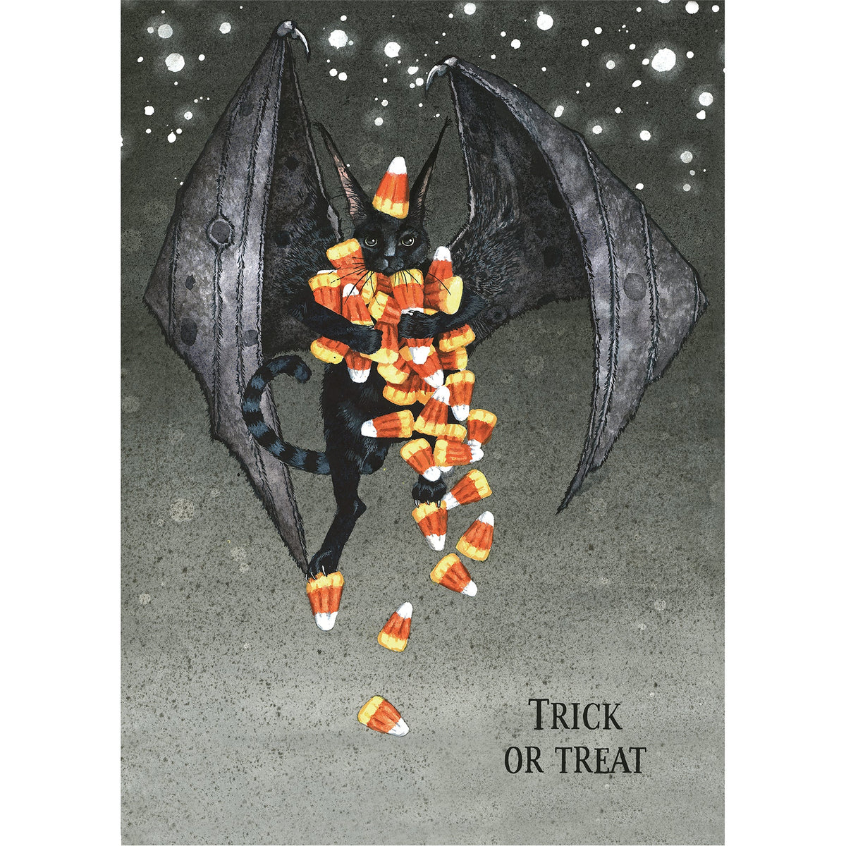 Candy Corn Cat Card