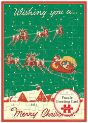 Christmas Reindeer Puzzle Greeting Card