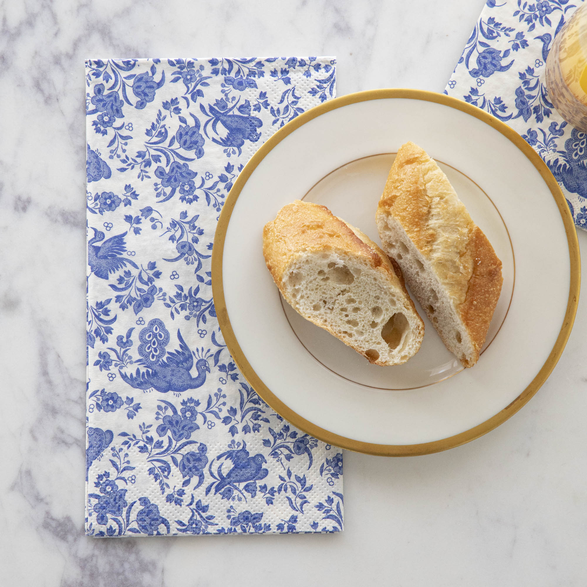 Blue Regal Peacock Guest Napkins