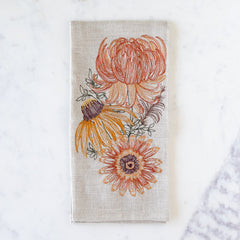 Autumn Mums Tea Towel