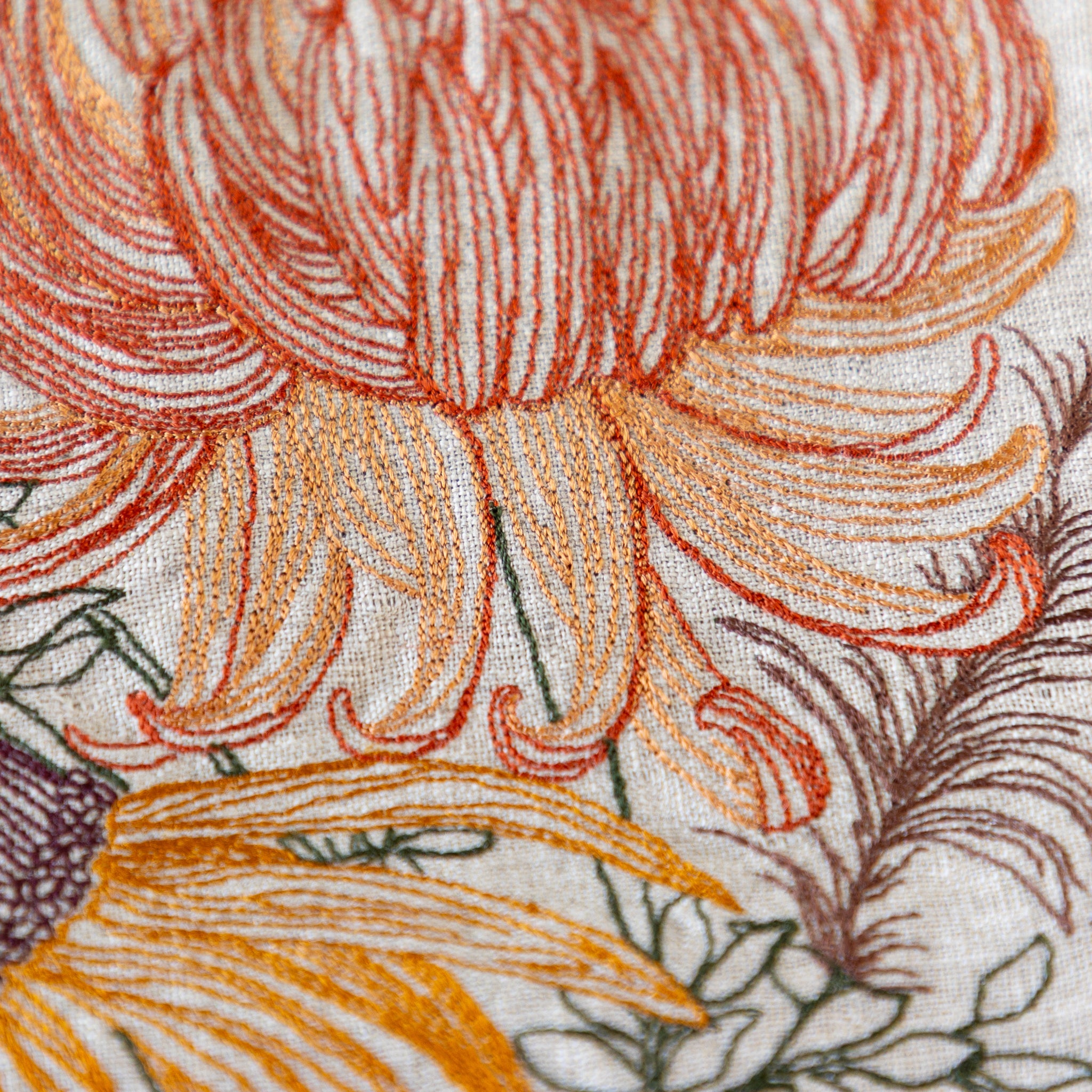 Autumn Mums Tea Towel
