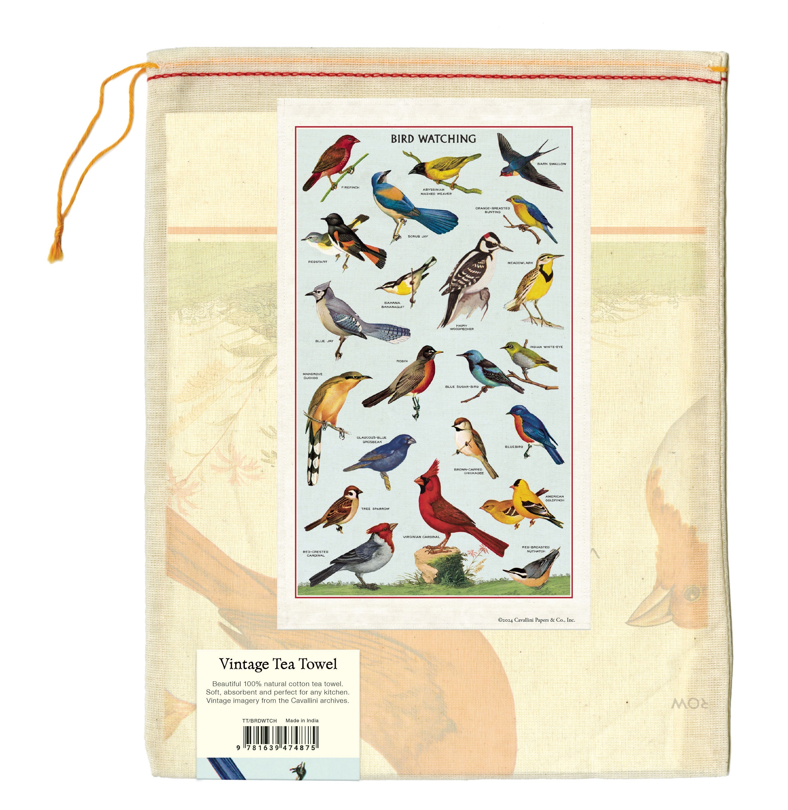 Bird Watching Tea Towel
