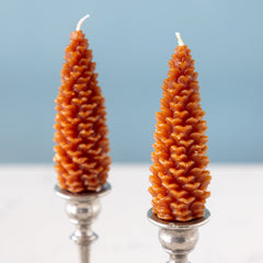 Brown Pinecone Taper Candles