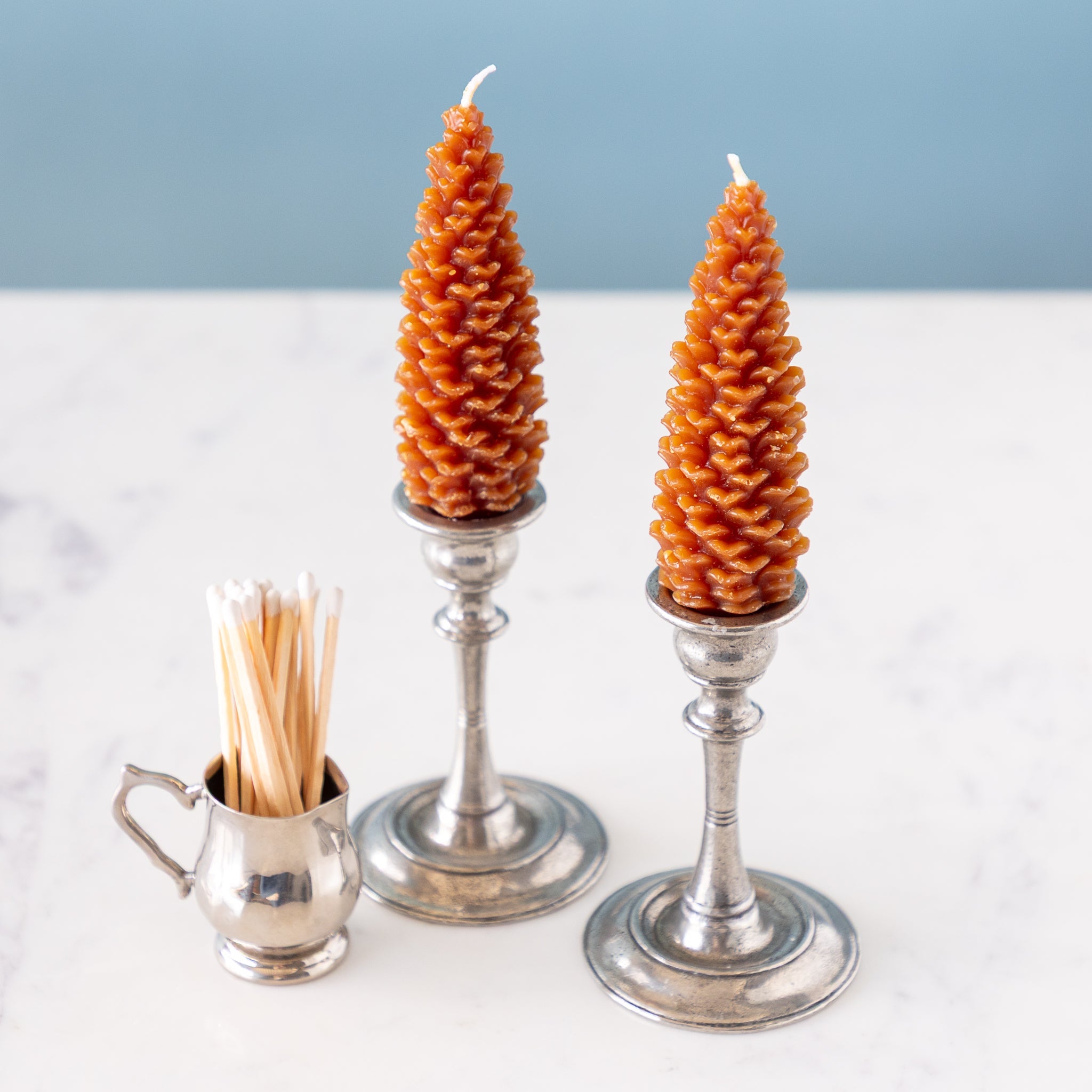 Brown Pinecone Taper Candles