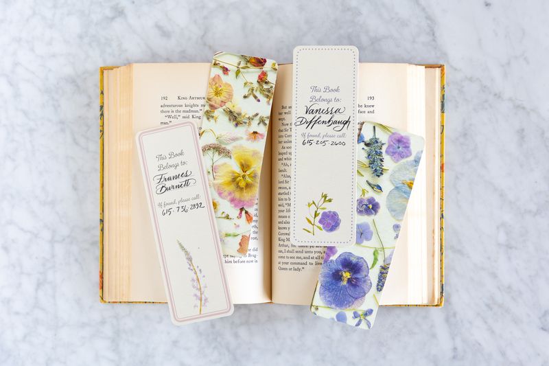Blush Pressed Petals Bookmarks Set of 3