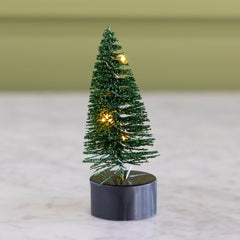 4" Light Up Green Bottle Brush Tree