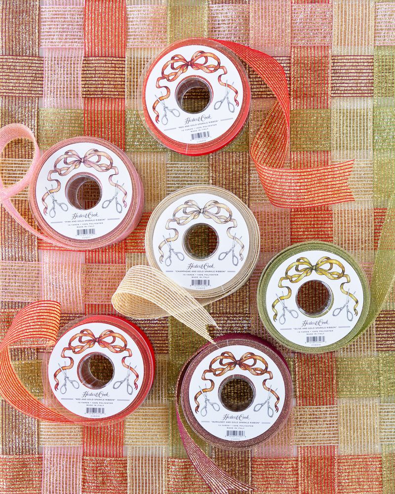 Burgundy and Gold Sparkle Ribbon
