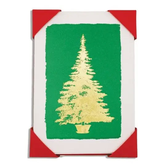 Christmas Tree on Green, Set of 5 Cards