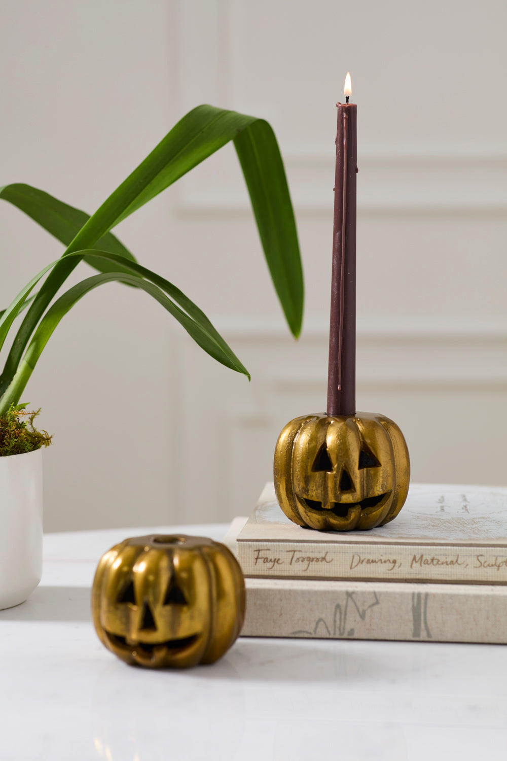 Carved Pumpkin Candleholder