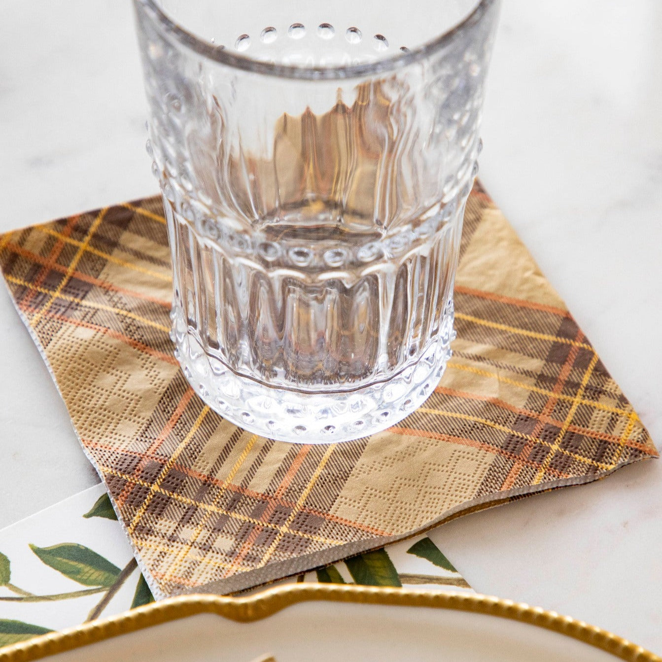 Autumn Plaid Cocktail Napkins