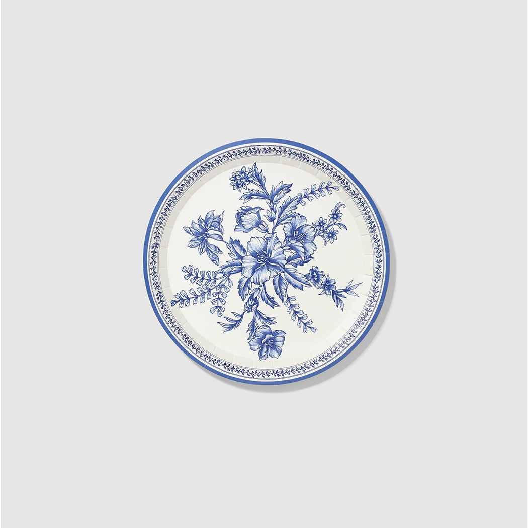Blue French Toile Paper Party Dinnerware