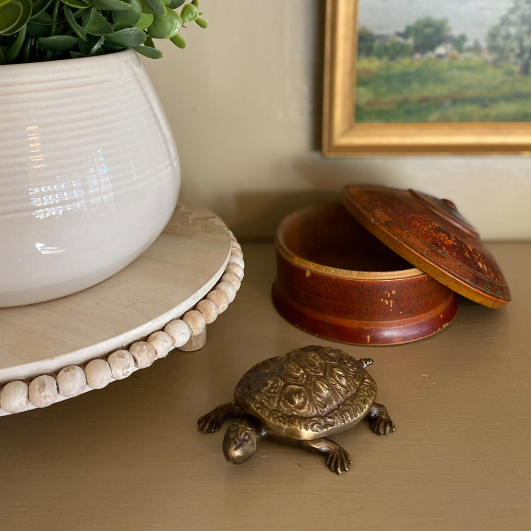 Antiqued Brass Turtle Box
